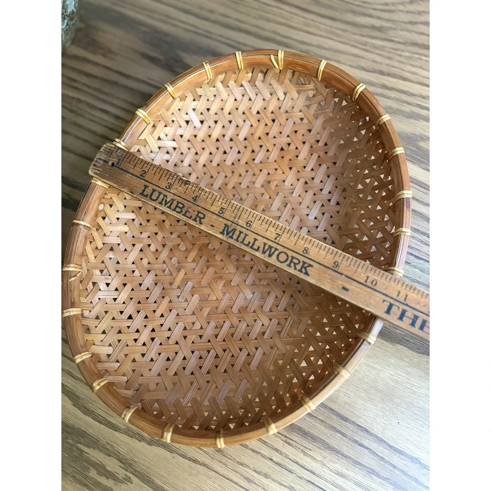 Vintage Wicker Winnowing Baskets Set Of 2 Baskets Woven Bamboo